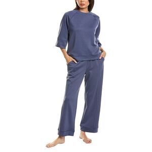 Marion Womens  2Pc Air Scuba Sweatshirt & Pant Set, Blue